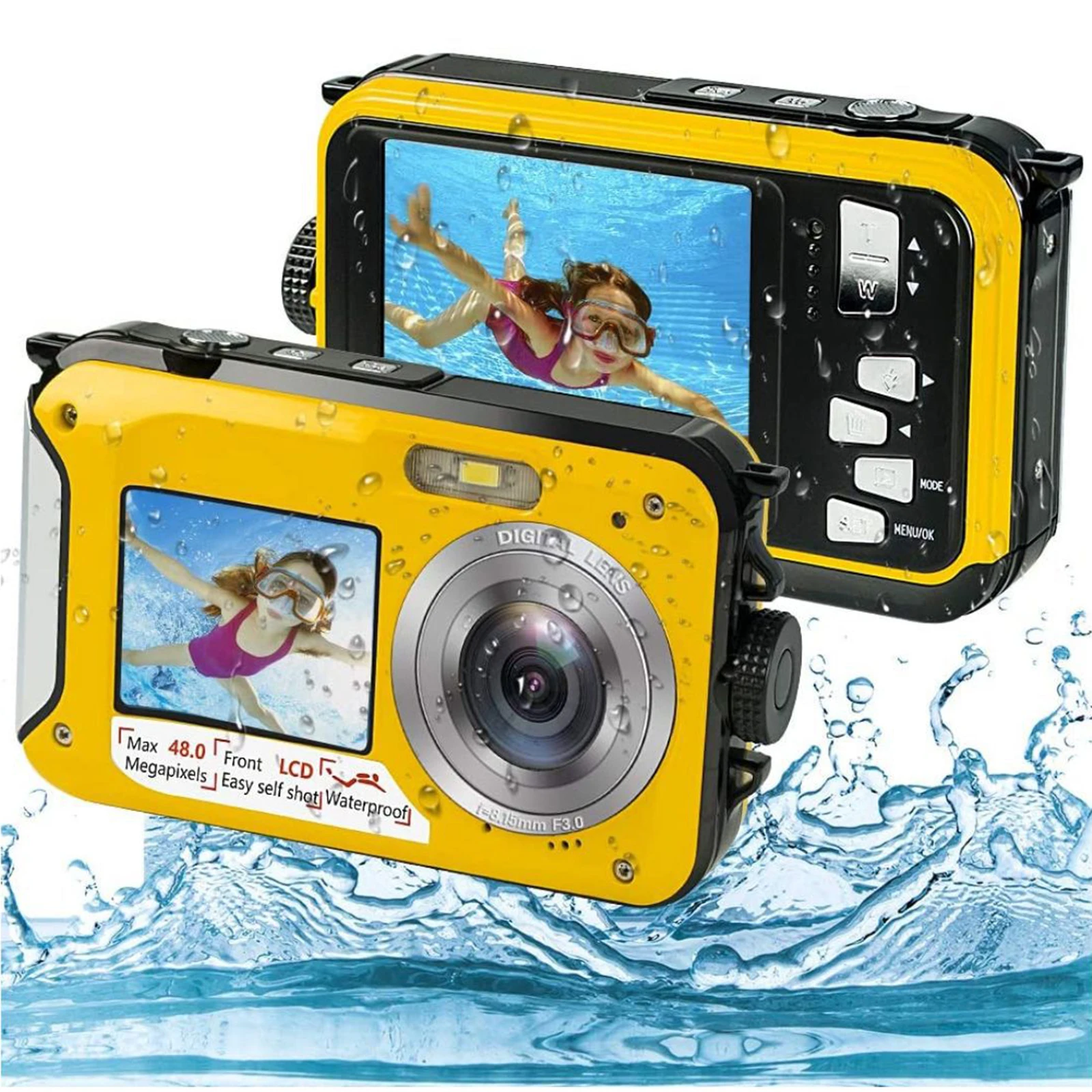 Automatic Flash Underwater Camera Waterproof Action Mini Camcorder 1080P Cam Outdoor Snorkeling Camping Travel Camera