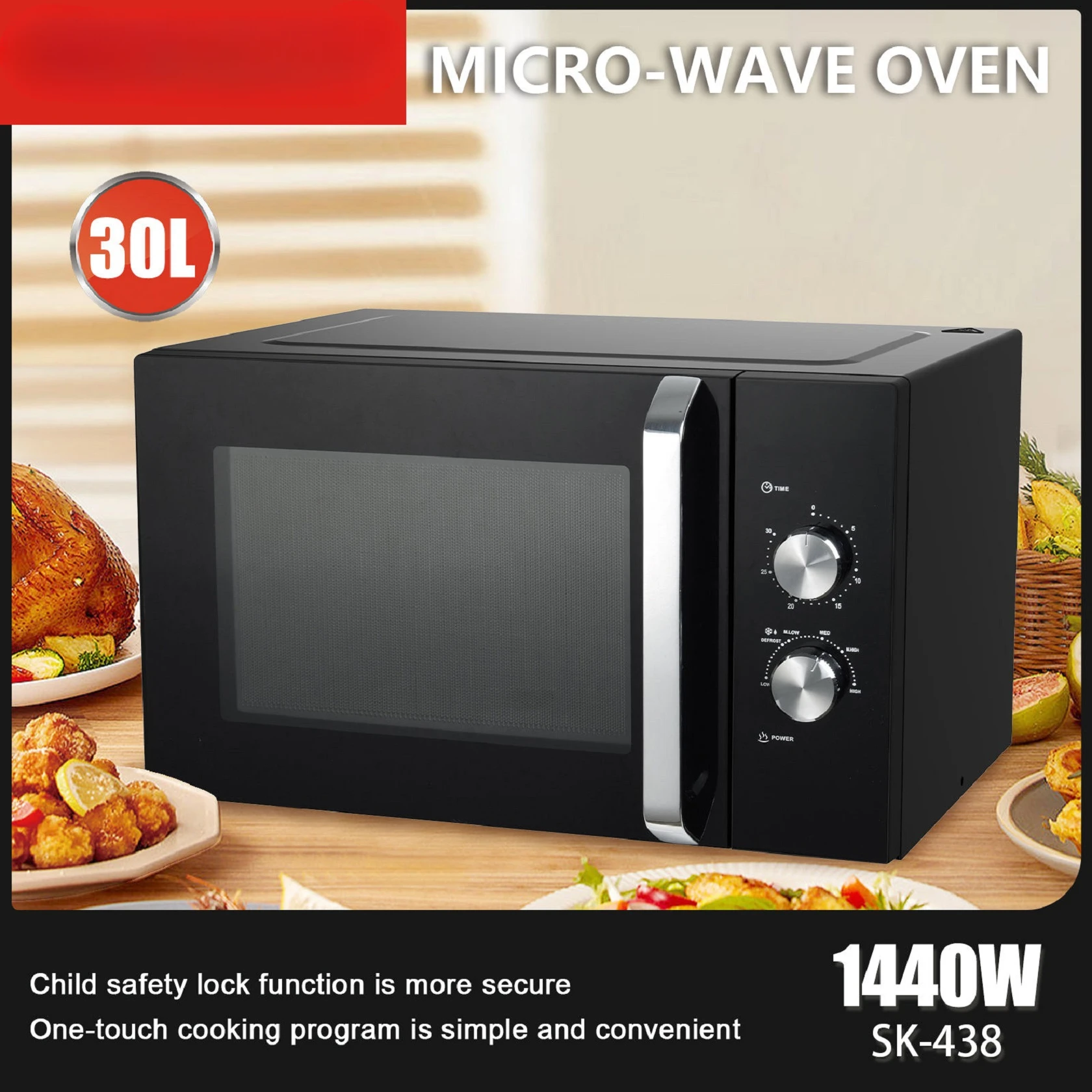 Factory Hot 30l 1440w Smart Microwave Oven Small Household Appliances 58*48*37.5cm 3