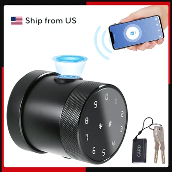 5 IN 1 Unlock Smart Door Lock Keyless Entry Biometric Door Knob with Keypad BT Tuya App Remote Control Password Fingerprint 1