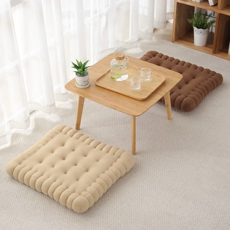 INS Cookie Biscuit Cushion Soft Cute Throw Pillow Square Circle Thicken Seat Decorative Flooring for Living Room Household Chair 2