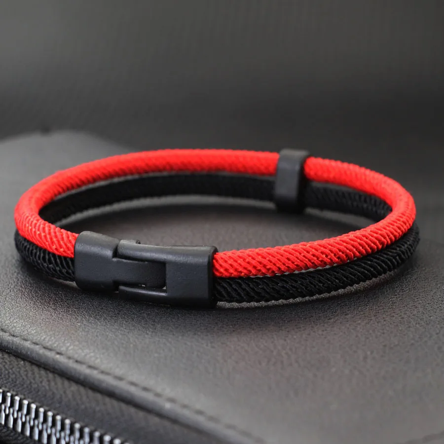 Noter Neue Männer Armband Grade A 4mm Bicolor Milan Seil Armband Dunkelblau Gelb Ukraine Armband Accesorios Hombre Freund geschenk – Detail 10