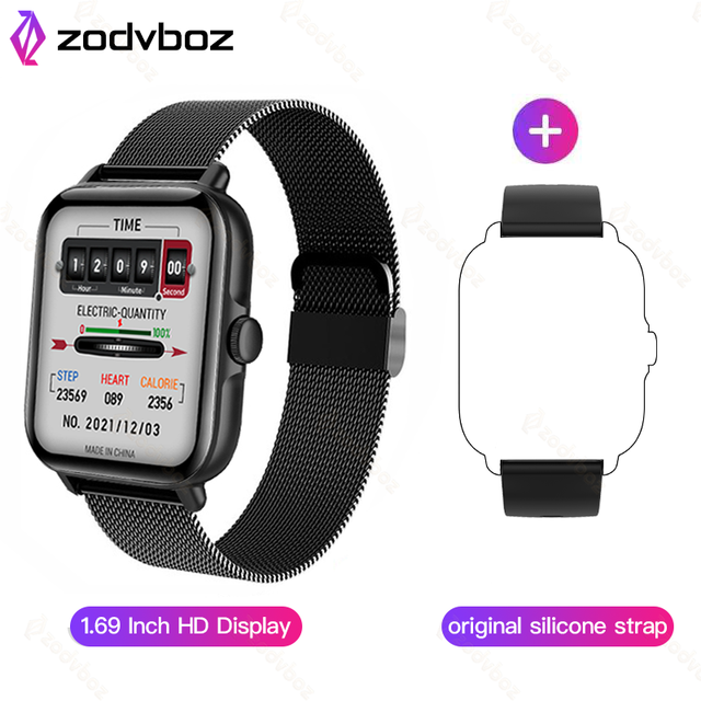 New Smart Watch Men 1.69 Inch Sreen Real-time Heart Rate Monitoring Bluetooth Call Waterproof Smartwatch For Android IOS