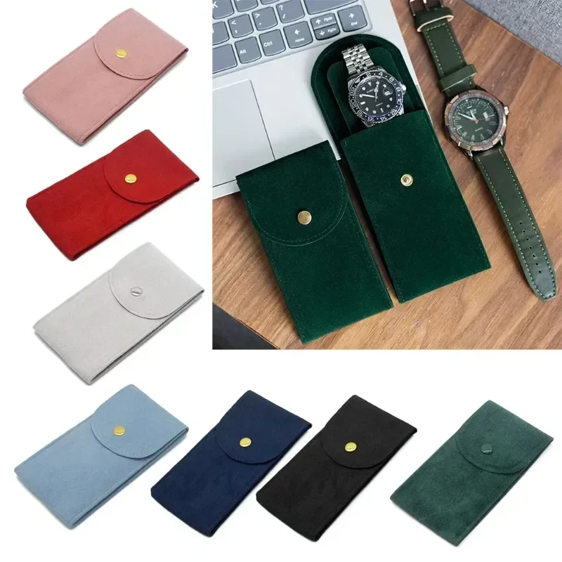 Velvet Snap Watch Flannel Bag Packaging Bag Ring Bracelet Gift Travel Storage Case Men Women Watch Lovers