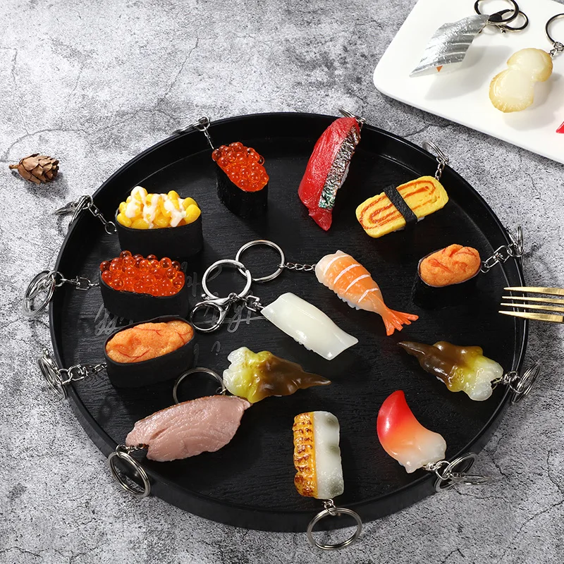 アクセサリー SUSHI Portachiavi sushi giapponese simulato Creativo mais riccio di mare