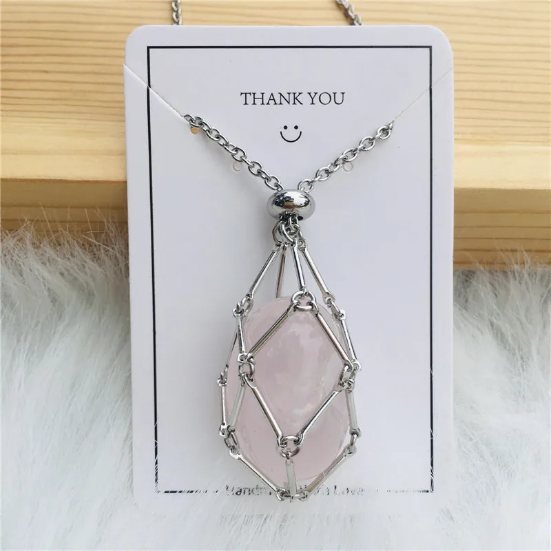 Crystal Holder Necklace Interchangeable Crystal Necklace Holder Anniversary  Gift for Her Bridesmaid Jewelry Pendant Necklace 