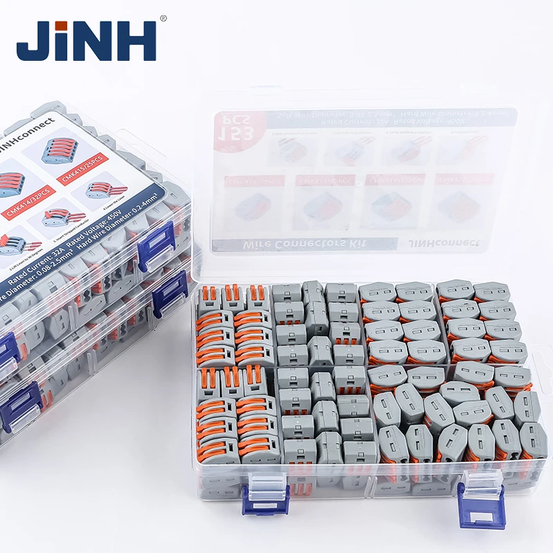 CMK41 Lever Connector Nuts Assortment Pack 153Pcs Quick Splicing Electrical Terminal Blocks wire connectors
