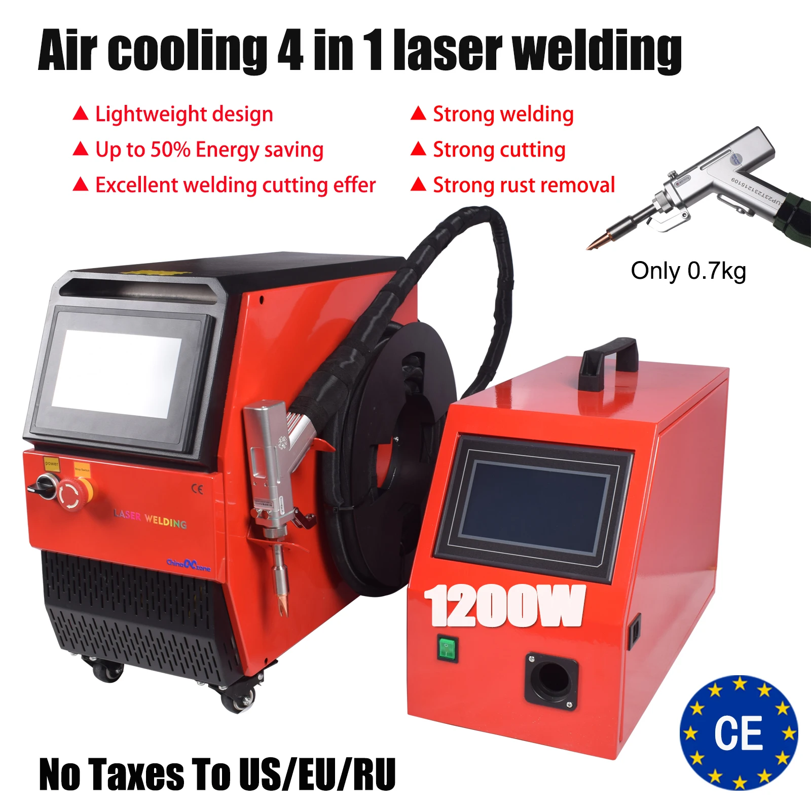 1200W Air Cooling Laser Welding 4 IN 1 Handheld Fiber Laser Cleaning Cutting Weld Seam Clean Machine for Metal Air Cooled