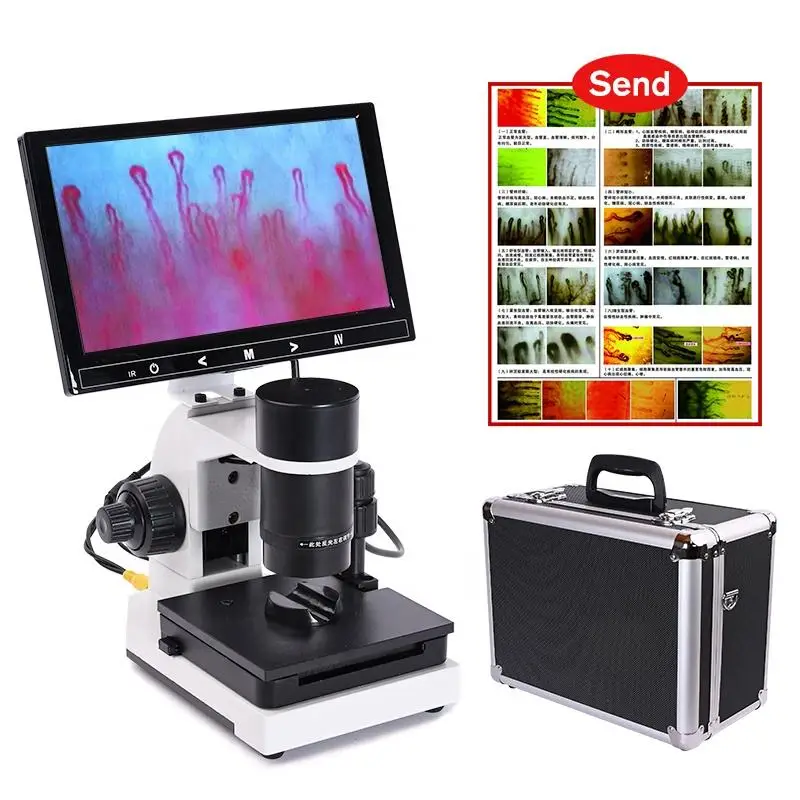 

8-inch LCD Digital Microscope Microcirculation Biological USB for Blood Display Nailfold Capillary YR-880