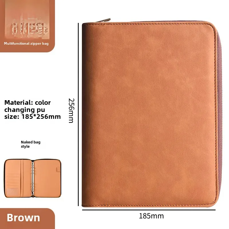 Business A5 Zip-up Multi-functional Creative Notebook Pages Detachable Notepad Stationery Manager Clip Customizable Logo