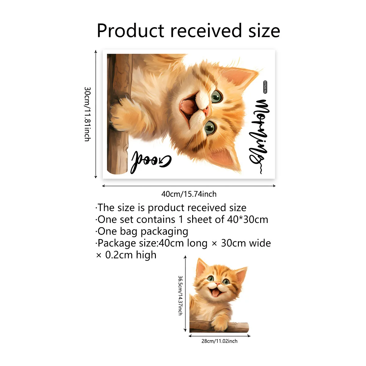 Description Picture 2 of itemCute Cat Wall Stickers Living Room Cupboard Glass Window Decoration Wallpaper Bathroom Toilet Mural Home Decor Kitten Decals