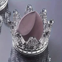 1pc Elegant Crown-Shaped Glass Storage Box Classic Multipurpose Vanity And Countertop Decor Holder Beauty Egg and Ring Storage 1