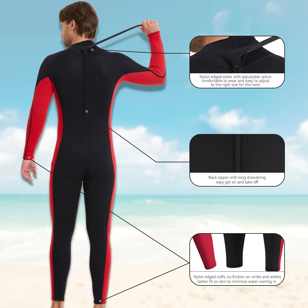 Neoprene Snorkeling Suit Wetsuit For Swimming Drifting Surfing Men's 3mm
