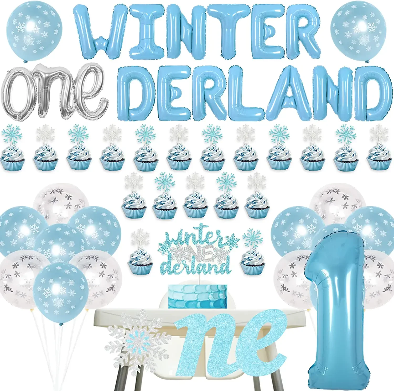 Great Choice Products Snowflake Teal Silver Party-Decorations Frozen Paper- Confetti - 100Pcs Glitter Teal Blue Silver