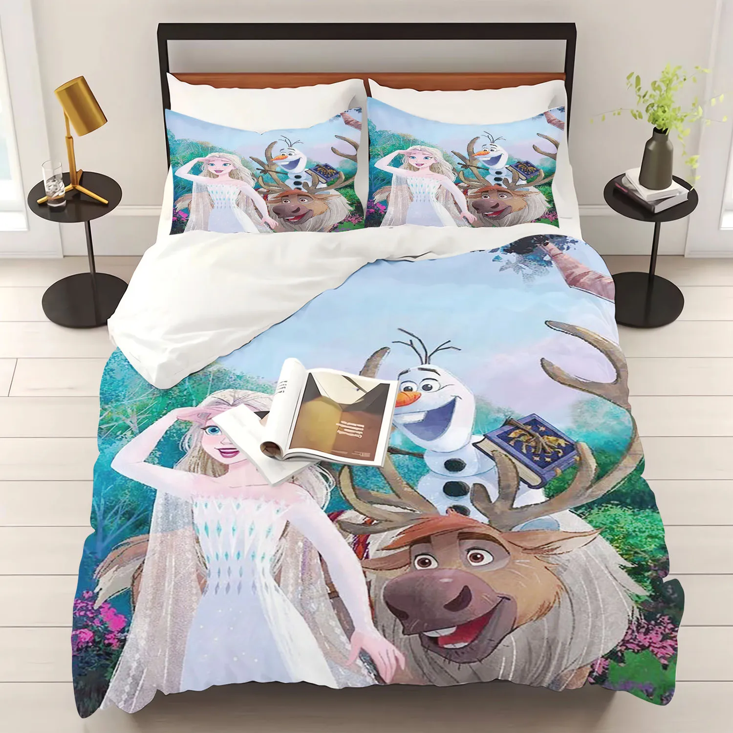 Description Picture 6 of itemChildren's Frozen Princess Bedding Set, Elsa, Bear, Duvet Cover, Queen with Pillowcase, 3D, Children's Bedding Set
