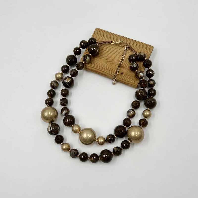 

Suekees Goth Fashion Jewelry Vintage Collar Necklace Acrylic&CCB Beads Earthy Collares Layered Necklace for Women Accessories