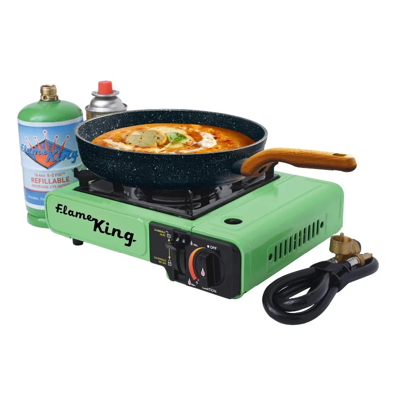 Flame King Portable Multi Fuel Butane or Propane Camping Stove with Carry Case 1