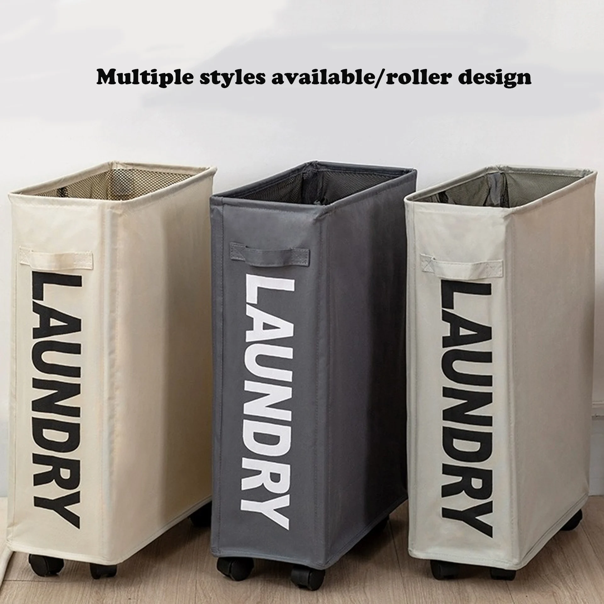 Household Wheeled Storage Basket, Fabric Folding Storage, Laundry Basket, Oxford Fabric Yoga Mat Storage Box 4