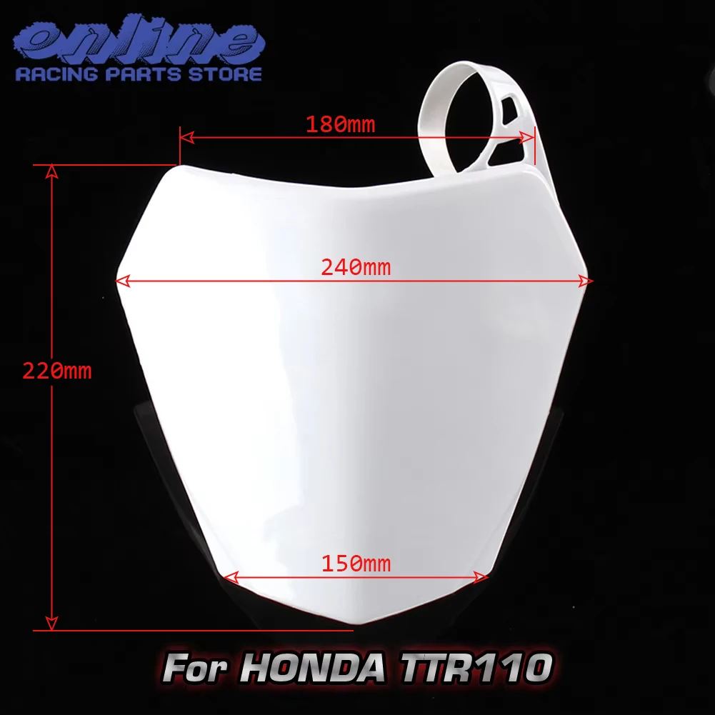 Plastic Fairing motorcycle accessories motorcycle fairing Motorcycle Front Number Plates Name Panel for Honda TTR 110 TTR110 Motocross Dirt Pit Bike Accessories