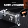 Four Blue Flame Rocker Cigar Lighter V-Cigar Cutter Cigar Rig Anti-Hot Fork Visual Gas Window Multi-Function Ignition 5