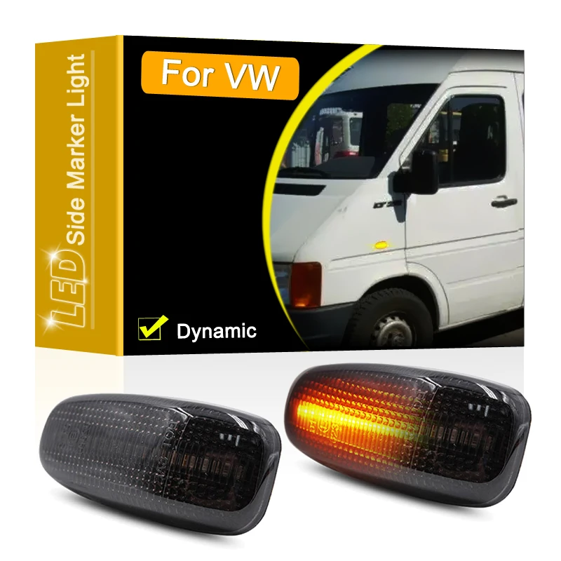 

Smoked Lens Waterproof LED Side Fender Marker Lamp Flowing Turn Signal Light For VW LT/II 28-46 1996 1997 1998 1999 2000-2005