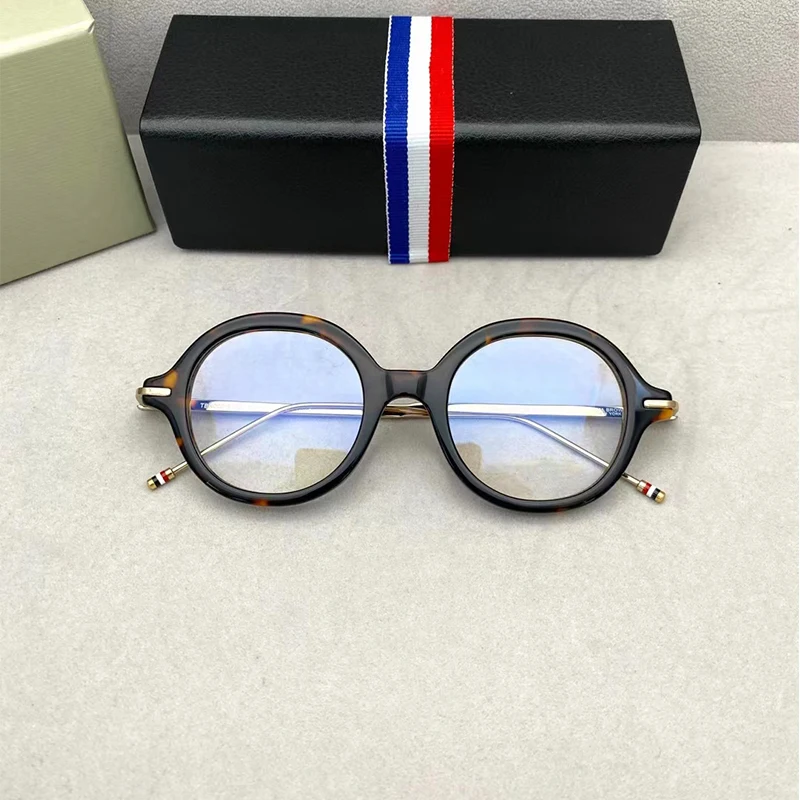 

Thom Brand New York Acetate Alloy Eyeglasses Frames Men Women TBX000 Optical Round Eye Glasses Men Women with Original Box