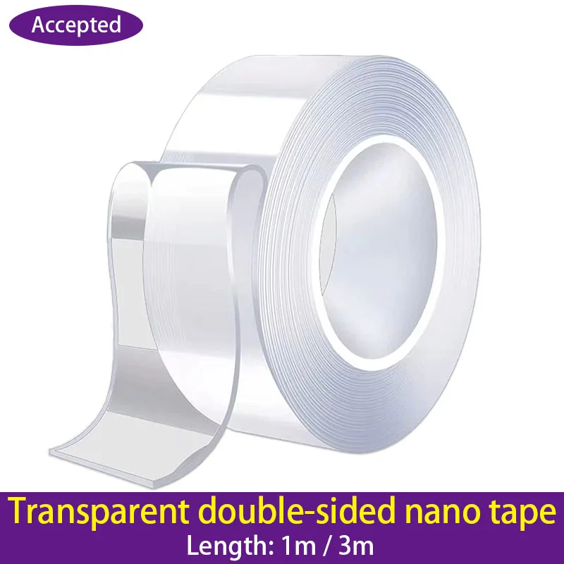 1M 3M Nanotape Adesivo Da Parete Impermeabile Riutilizzabile Resistente Al Calore Bagno Home Decor Clear Double Sided Nanotape