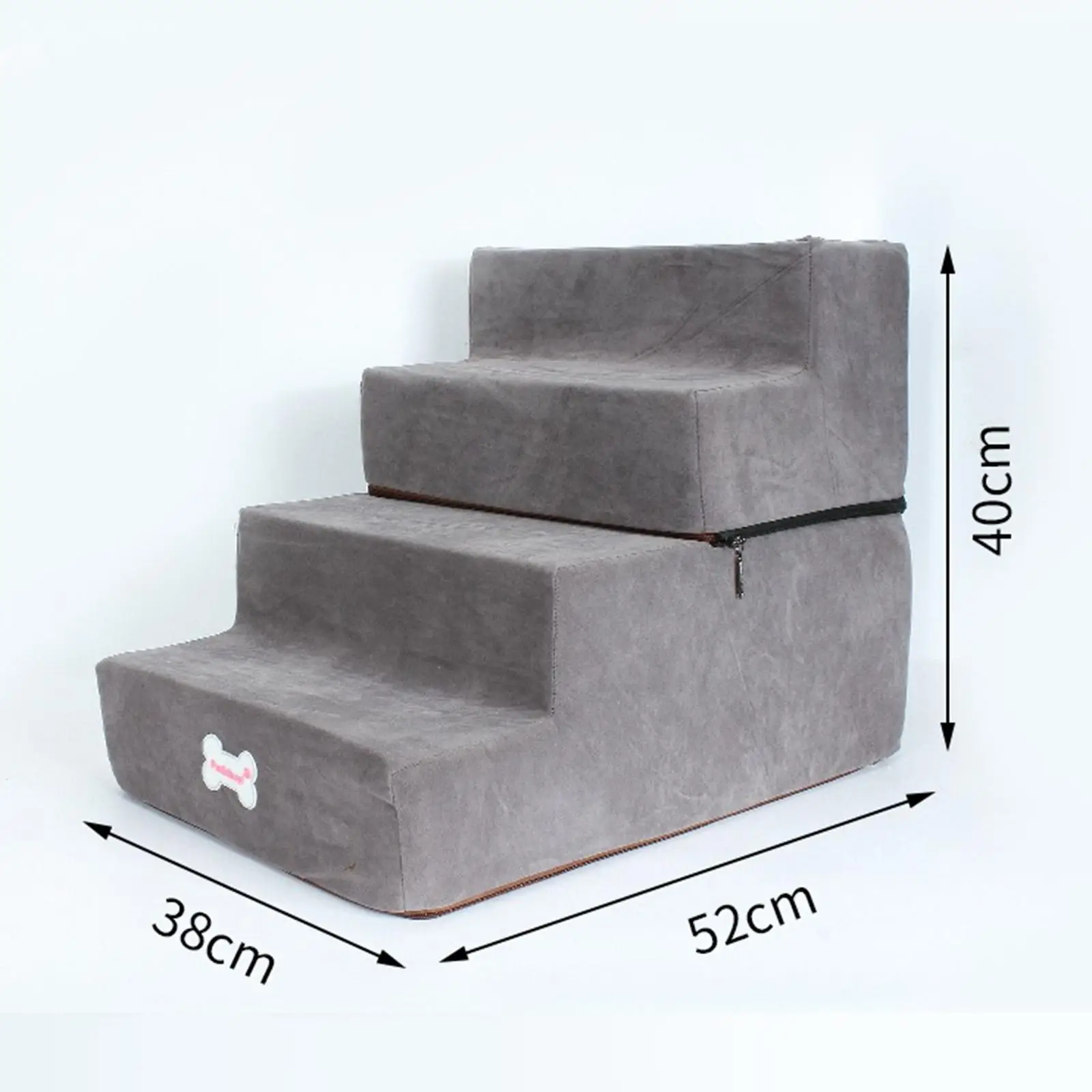 4 Tiers Dog Stairs Pet Ramp Ladder Puppy Detachable Cover Slope Non Slip Bottom Wide Pet Dog Stairs Older Dogs Indoor Cats Bed