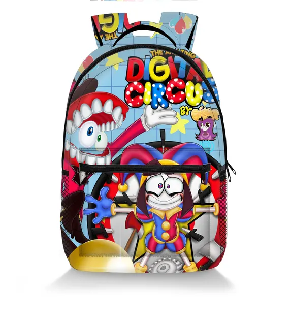 Discover The Amazing Digital Circus Jax Backpack, a cute and theatrical school bag that brings charm and style to your daily life.