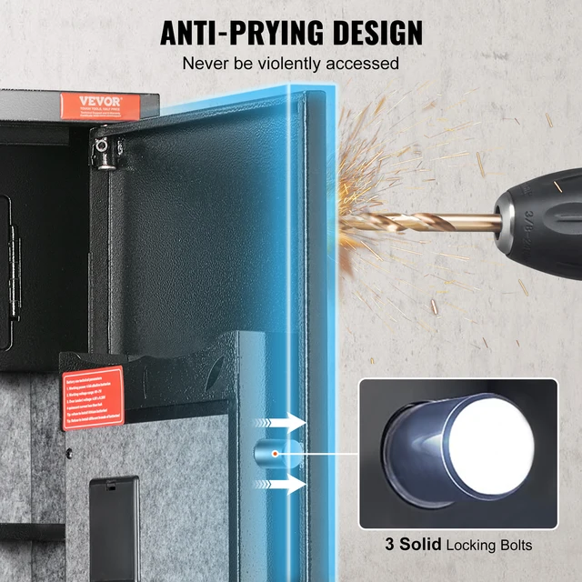 SucceBuy 3-8 Rifles Gun Safe w/ Digital Keypad & Lock Gun Storage Cabinet with Removable Storage Shelf for Home Long Gun Pistols 5