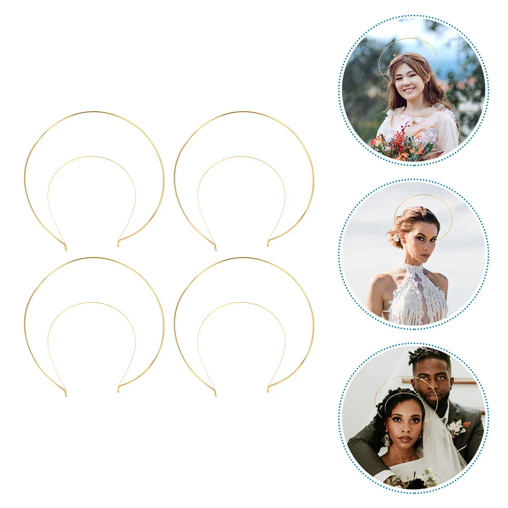 

4 Pcs Hair Accessories Double Crown Headband Women Accessory Layer Party Headdress Dance Hairband Decorative Bride