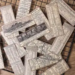 15Sheet Retro Old Style Planner Sticker Old-fashioned Tag English Bill Stamp Junk Journal Vintage Decoration Pegatina Stationery