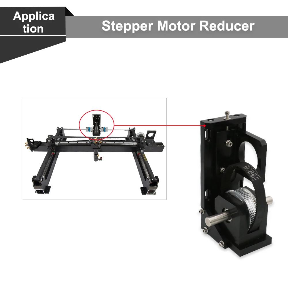 Qdlaser Schrittmotor reduzierer nema23 38-Zähne/nema23 60-Zähne/nema34 72-Zähne für CO2-Lasergravurmaschine Motorblock satz – Detail 5