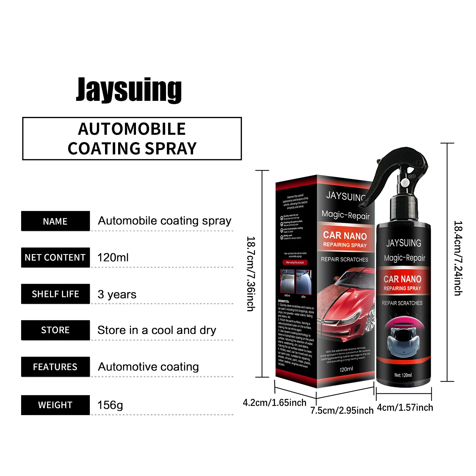 Car Nano Repairing Spray Auto Ceramic Coating Agent Hydrophobic Layer Polishing Paint Scratch Removal Repair Car Cleaning Tool