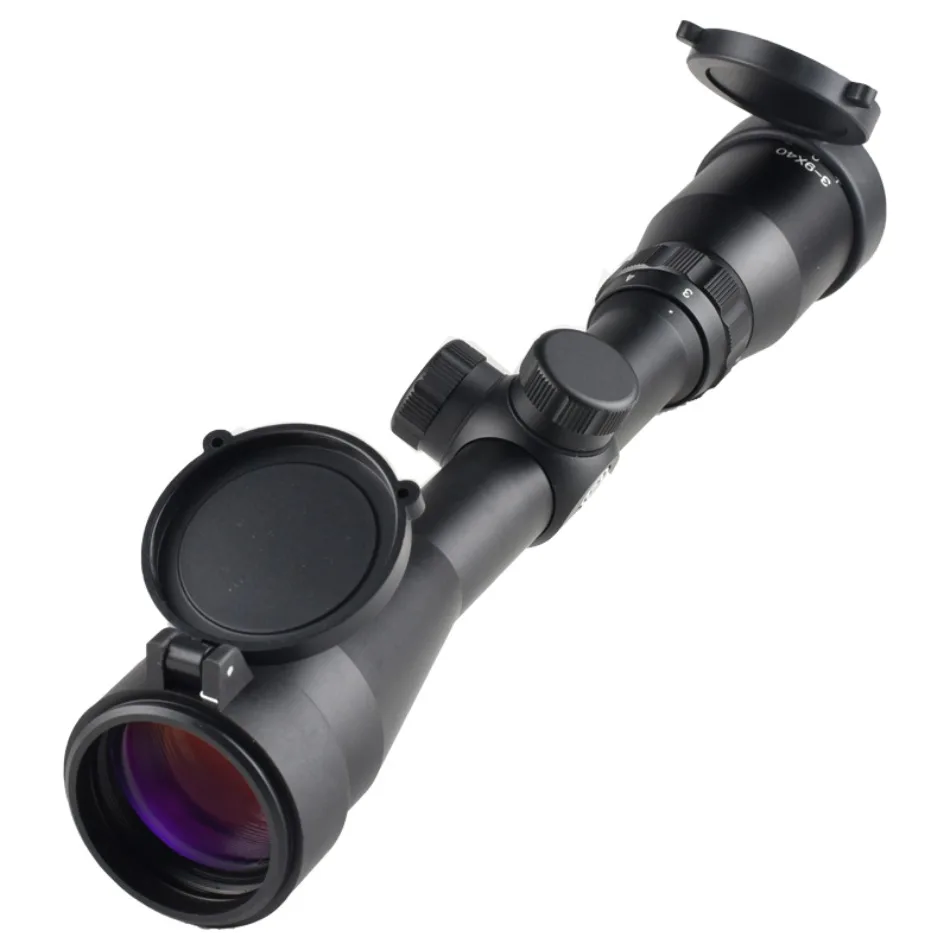 Rifle Scope Tactical Magnifier Scope 3-9x40NG Purple Lens Anti Glare Tactical Rifle Scope HD Telescope Fits Long Range Shooting 11/20mm Rail Hunting Firearms Airsoft