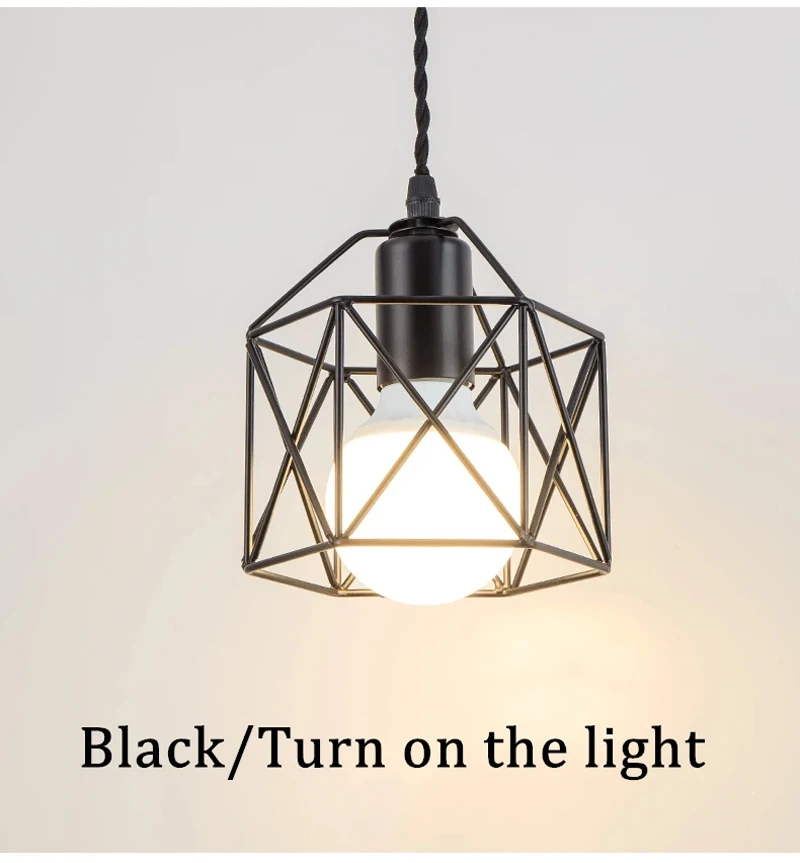 Black Wrought Iron Led Ceiling Light For kitchen Living Room Hanging Light Bedroom Lamp Study Balcony Restaurant Cafe Chandelier