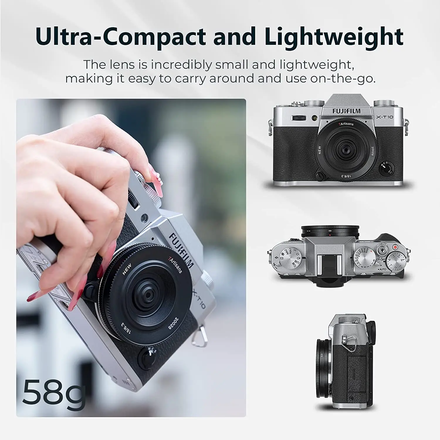 美品　7Artisans 18mm F6.3 ll 7Artisans 18mm F6.3 II APS-C Manual Focus Ultra-thin Cap UFO