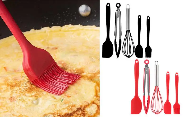 

silicone baking tool Non Stick Butter Cooking Spatula Set Heat Resistant egg beater cake kitchen utensils Scraper Mini Spatulas