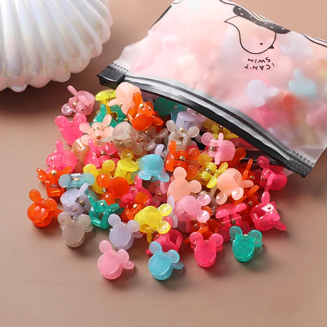 40Pcs Girls Colorful Hair Clips Flower Star Mickey Cute Small Hair Claws Kids Sweet Hairpins Cartoons Fashion Hair Accessories style-23