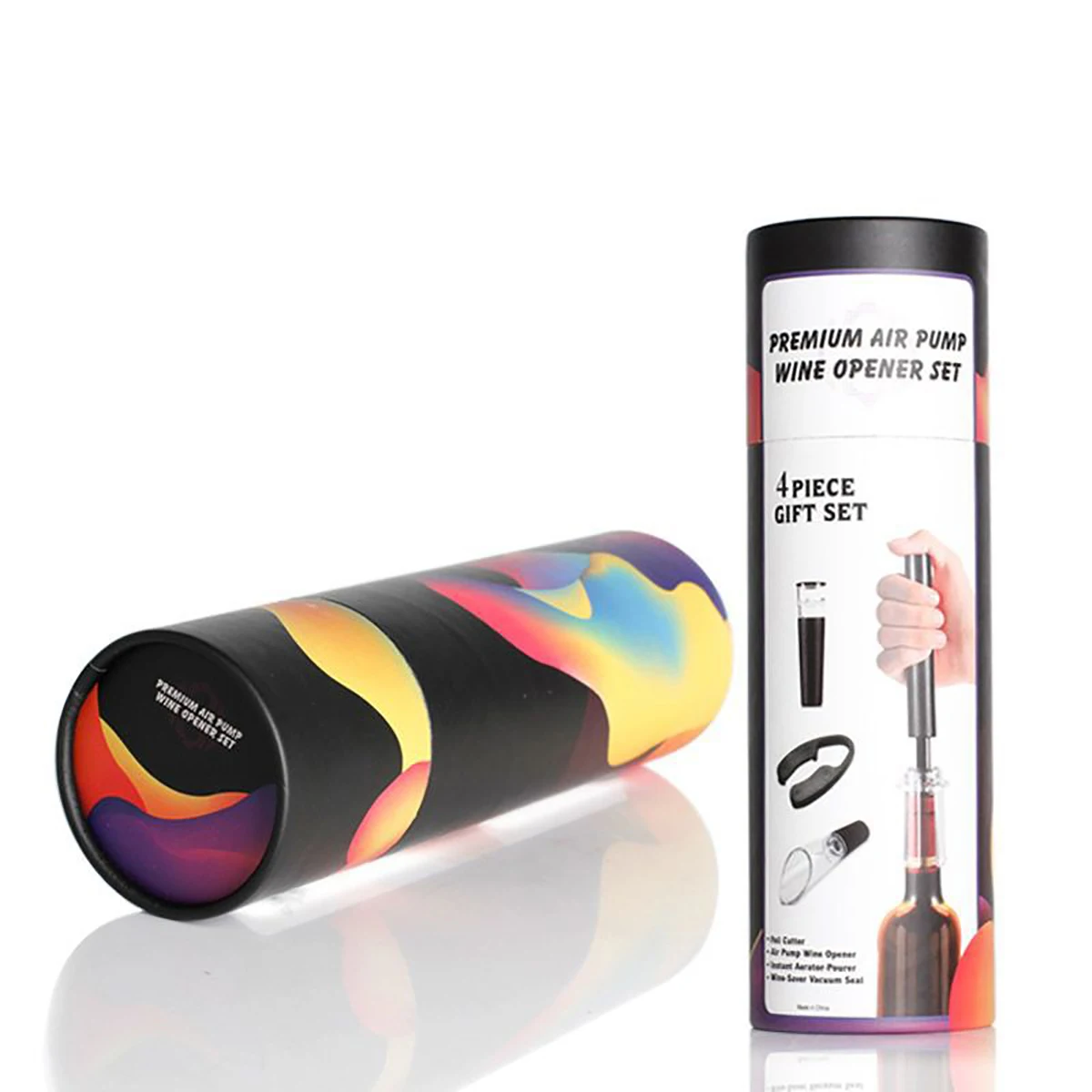 4-piece set wine pressure bottle opener Wine needle bottle opener cylinder box Bottle Paper cutter Wine pour vacuum plug wine opener