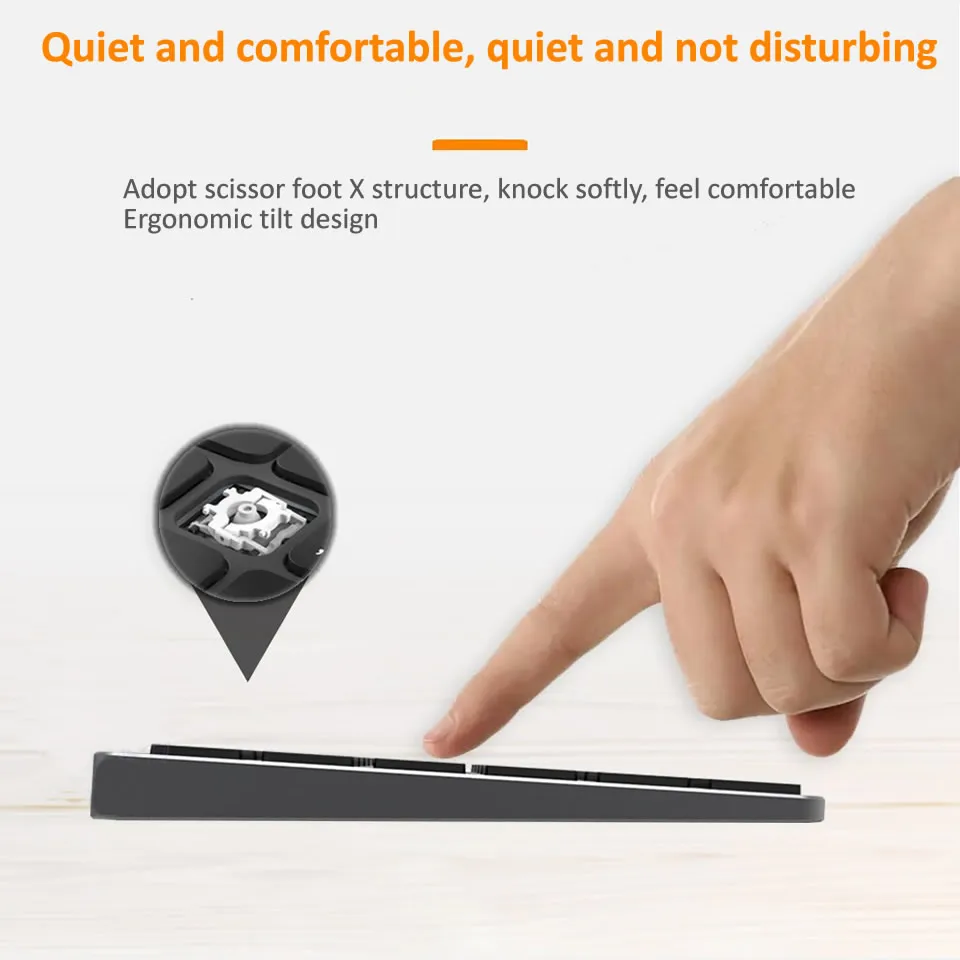Фото Ультратонкая Беспроводная Bluetooth-клавиатура, 2,4 ГГц №5