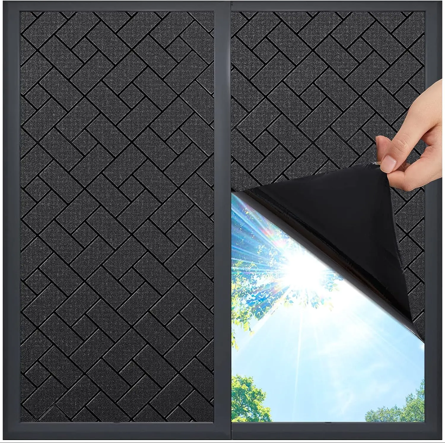 Total Blackout Window Film Light Sun Blocking Darkening Privacy Film Heat Control Static Cling