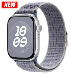 Sporty Nylon Watch Strap - Durable Loop Bracelet for Comfort and Style (17 gray with blue)
