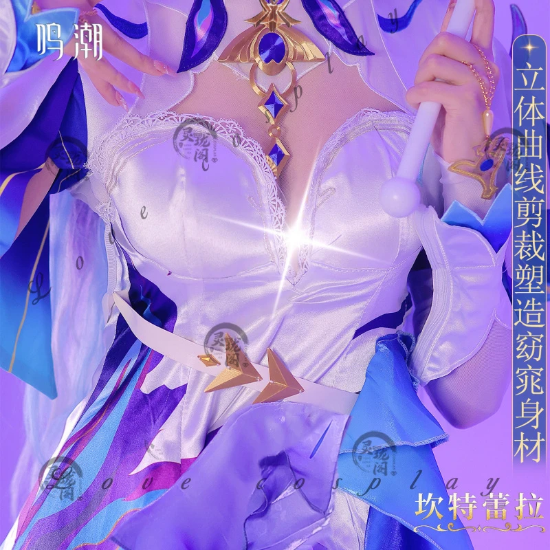 Costume Cosplay Cantarella dal Gioco Wuthering Waves, Abito Viola della Famiglia Fisalia, Parrucca, Costume Sexy da Donna per Carnevale - immagine 4