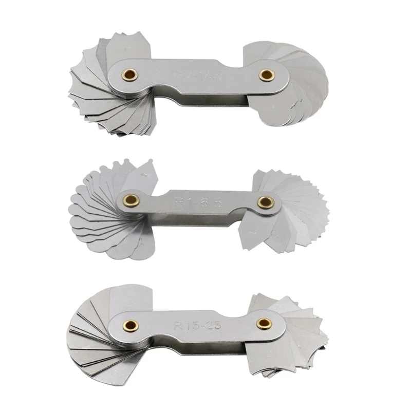 

Measuring Tool Radius- Fillet-Gauge Set Concave Convex R1-6.5 / R7-14.5 / R15-25 for Tool and Die Makers Check