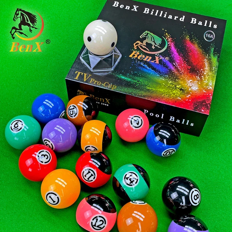 BenX Tournament Black TV Billiard Pool Ball Set 2 1/4"