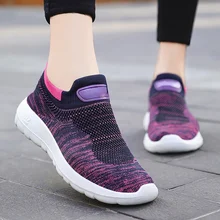 

Women's Shoes 2022 New Women's Shoes Breathable Couple Mesh Sneakers Soft Bottom Sock Shoes