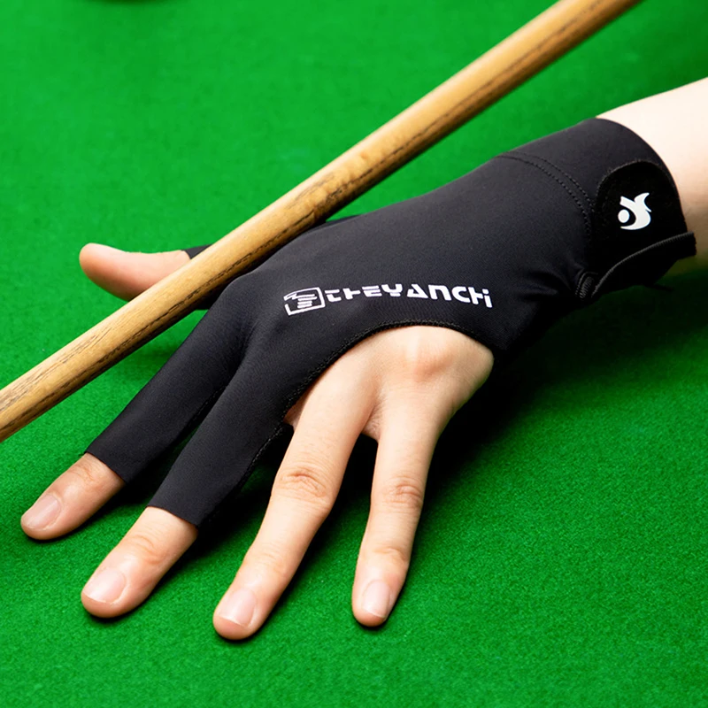 Billiard Gloves Billiard Training Accessory Billiards Glove Left Hand Three Finger Snooker Non Slip Stickers Elasticity Billiard Training Gloves Accessories