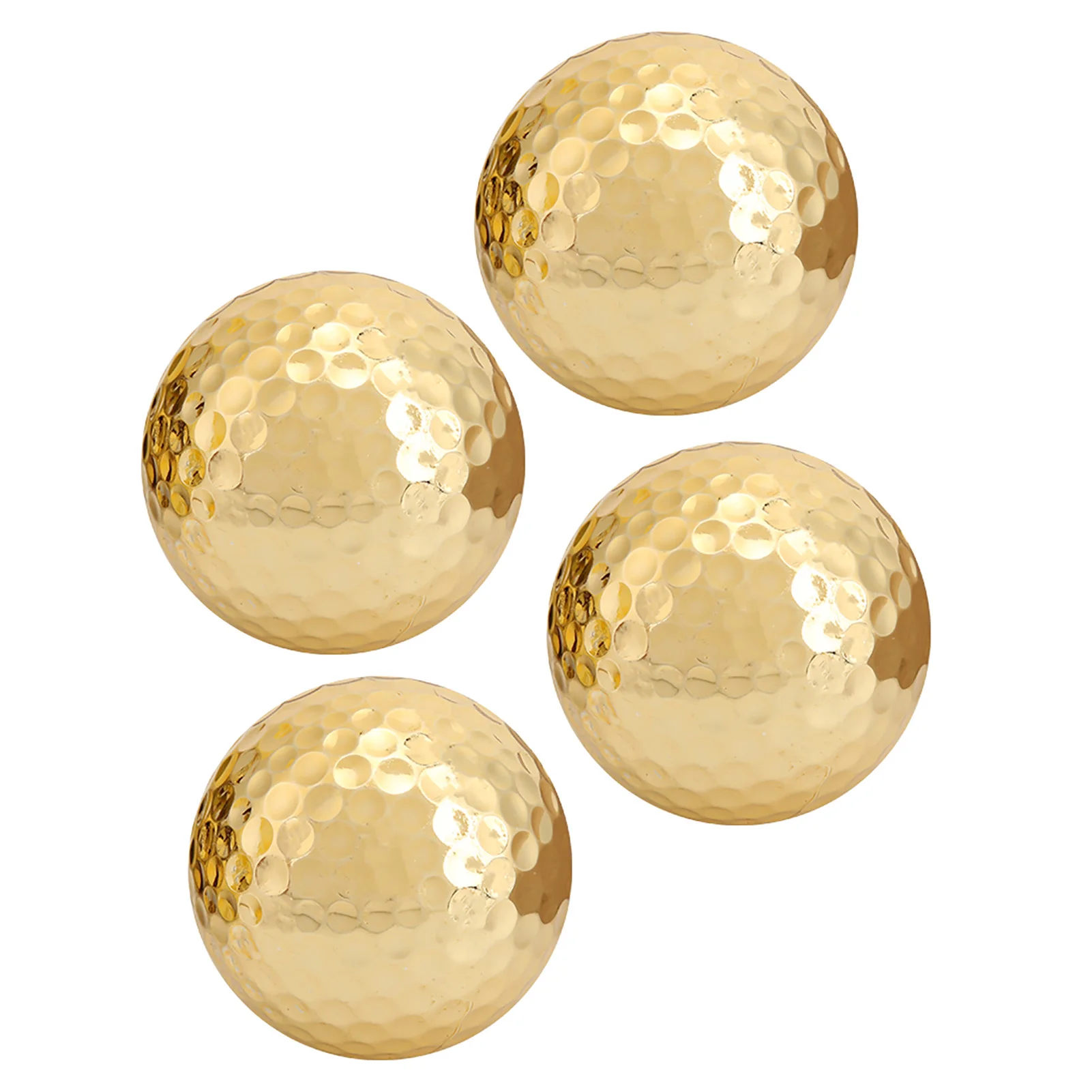 Golf Balls 4Pcs Portable Double Layer Gold Plating Accessory