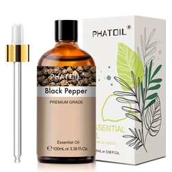 Luxe Aromatherapy Essential Oils Collection - Lemon, Eucalyptus, Sweet Orange, Cinnamon, Vanilla - 100ml (Black Pepper)