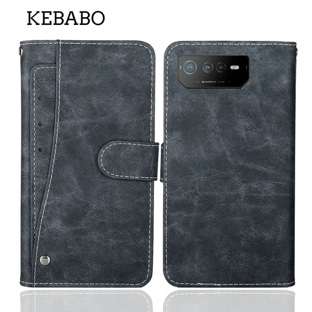 Portafoglio In Pelle Moda Asus Rog Phone 6 6D Ultimate Pro Case Flip Luxury Card Slot Cover Phone Protective Book Style Bags